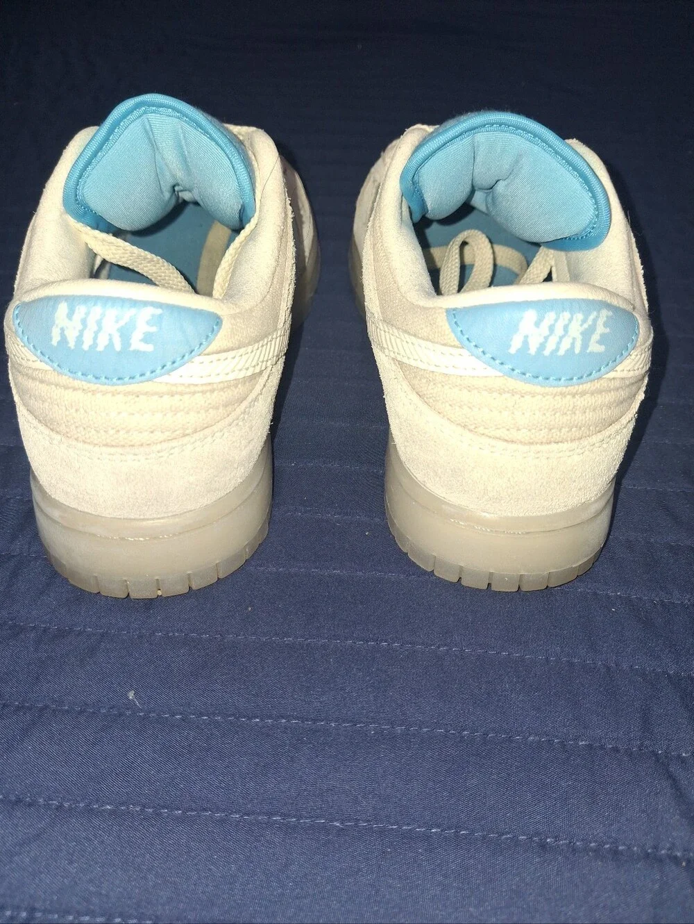 Nike Dunk White and Light Blue Low-Top Sneakers